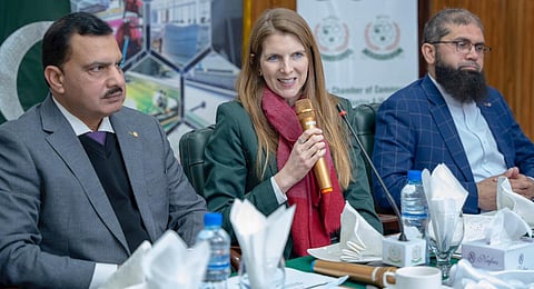 UK envoy visits PoK. (Photo | Twitter, @JaneMarriottUK)