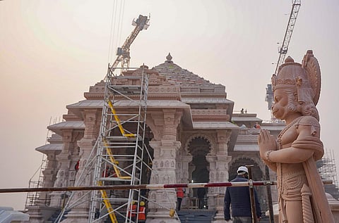 Under-construction Shri Ram Janmabhoomi temple in Ayodhya. (File | PTI)