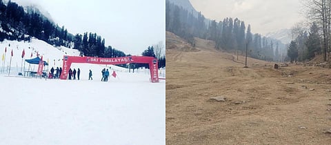 Auli in Uttarakhand this month. (Photo | Special Arrangement)