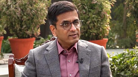 Chief Justice of India (CJI), Justice DY Chandrachud speaks during an interview.
