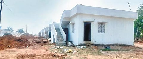Houses built for villagers of Rampur and Maisampet that are located in the core area of Kawal Tiger Reserve