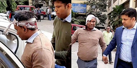 An injured member of the Enforcement Directorate (ED) team being taken after he was attacked during a raid in West Bengal. (Photo | ANI)