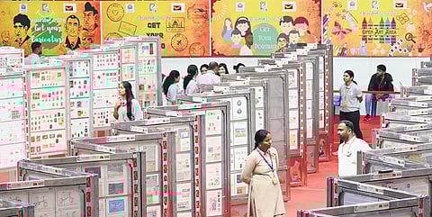 Visitors at the 13th state-level philatelic exhibition, Karnapex 2024 — Festival of Stamps, in Bengaluru on Friday | Nagaraja Gadekal