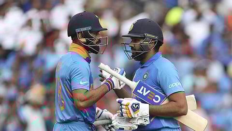 India's skipper Rohit Sharma with star batter Virat Kohli.