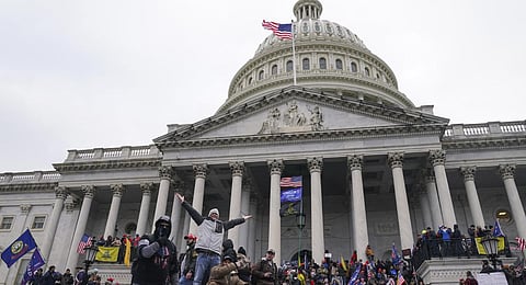 Rioters at the U.S. Capitol on Jan. 6, 2021, in Washington. Hundreds of people charged with storming the U.S. Capitol three years ago. (Photo | AP)