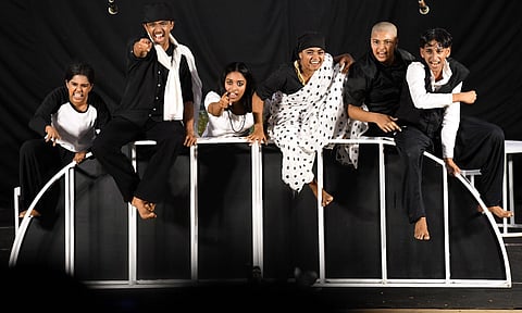 The students of GHSS, Kokkallur in Kozhikode, performing in the drama competition. (Photo | BP Deepu)