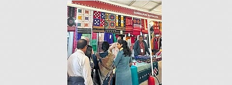 Visitors at the handloom summit in Bargarh | Express
