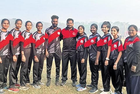 Coach Arun G with his cycle polo students in Coimbatore | Express