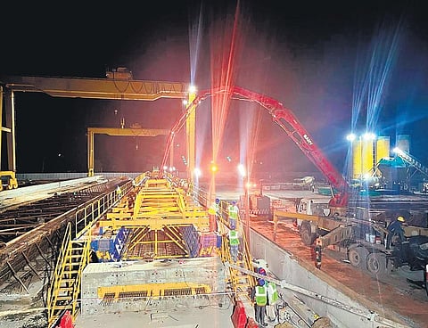 The U-girder being readied at Devanahalli yard for Corridor-2 of BSRP | express