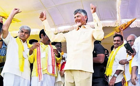 TDP chief Chandrababu Naidu speaks at ‘Raa Kadaliraa’ meeting on Sunday I Express