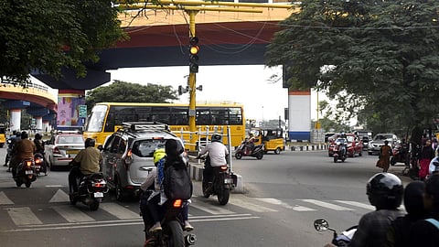 More than a month after pedestrian crossing signals were installed at Sungam junction on Trichy road in Coimbatore city, the signals have not been brought to usage.(Image used for representational purposes)