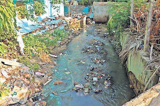 The drain in Sabara Sahi