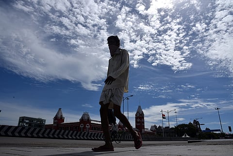 Man spotted wearing a mask near Central railway station in Chennai. (Photo | R Satish Babu, EPS)