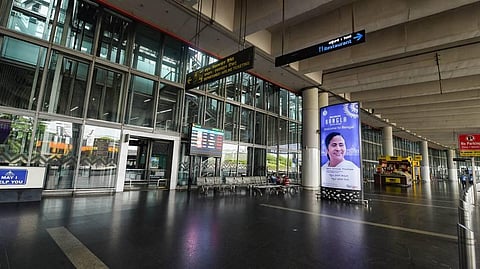 A view of NSCBI Airport wearing a deserted as the flight services are suspended during a complete lockdown to curb the spread of coronavirus disease in Kolkata Wednesday July 29 2020. (Photo | PTI)