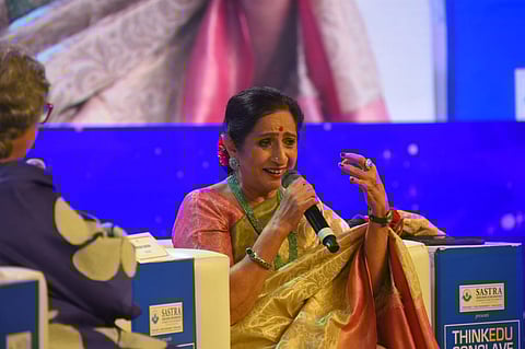 Carnatic singer Aruna Sairam at ThinkEdu (Express Photo | P Ravikumar)