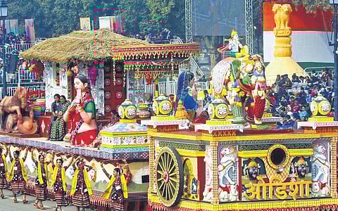 The Odisha tableau on Kartavya Path on Republic Day.
