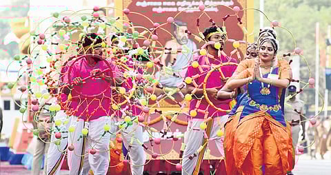A cultural performance under way at the celebrations on Friday.