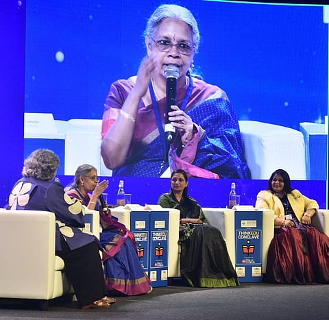 ThinkEdu 2024 - Women in STEM: The Right Chemistry, Annapurni Subramaniam, Director, Indian Institute of Astrophysics Priya Abraham, Professor, Clinical Virology, CMC Vellore and Srimathy Kesan, Founder and CEO, Space Kidz India / Kaveree Bamzai, senior iournalist.
