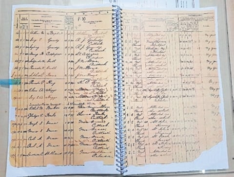 Page of the admission register containing Netaji Subhas Bose’ name.