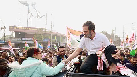Congress leader Rahul Gandhi during the 'Bharat Jodo Nyay Yatra', in Bongaigaon district, Assam.