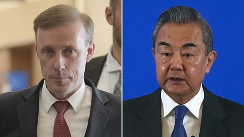 US National Security Advisor Jake Sullivan, left, and Chinese Foreign Minister Wang Yi.