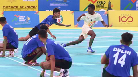 Kho Kho event held as part of the Khelo India Youth Games in Madurai on Friday.