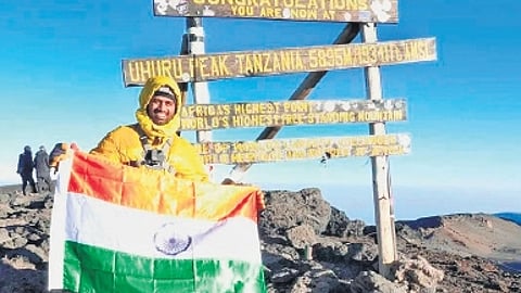 Sunith Kumar after climbing Kilimanjaro