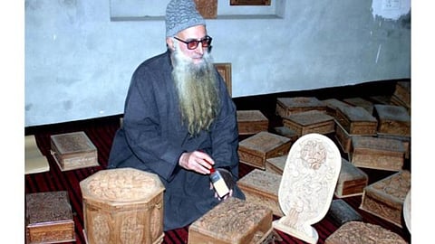 Master wood-carver, Ghulam Nabi Dar of Kashmir