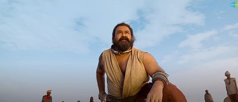 YouTube screengrab from the trailer of Lijo Jose Pellissery's 'Malaikottai Vaaliban', starring Mohanlal.