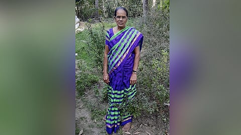 67-year-old farmer Kamachi Chellammal from Rangachang in South Andaman who has been chosen for the Padma Shri award for her contribution in organic coconut plantation.