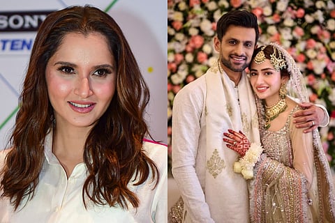 Sania Mirza; Shoaib Malik with Sana Javed.