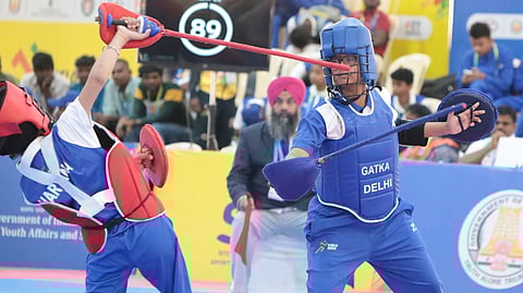 Third day of the Gatka event held as part of the Khelo India Youth Games in Madurai on Tuesday