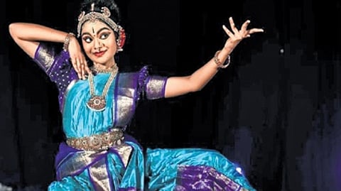 15-year-old Kuchipudi dancer Laxmi Priya Pendyala at a performance.