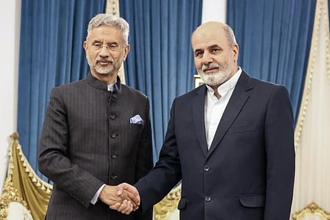 S Jaishankar with his Iranian counterpart Hossein Amirabdollahian