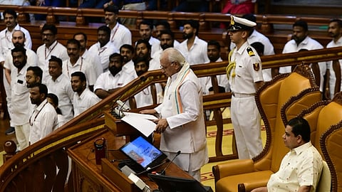 Kerala Governor Arif Mohammed Khan during the state assembly proceedings on Jan 25, 2024.