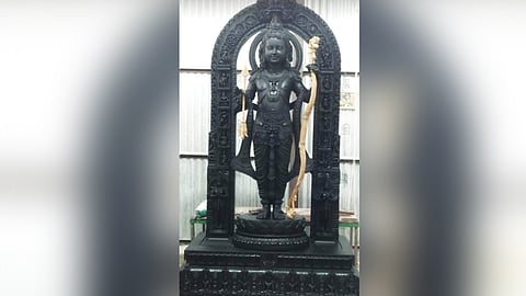 This is the image of five-yr-old Ram Lalla clicked when the idol was still taking shape in workshop.