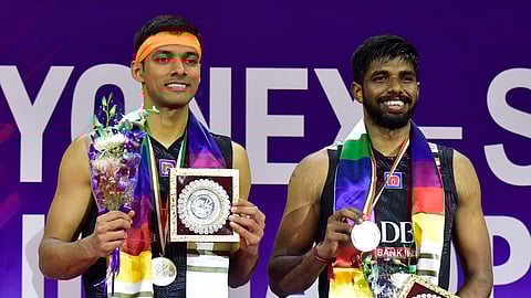 Satwiksairaj Rankireddy (L) and Chirag Shetty finished runners-up.