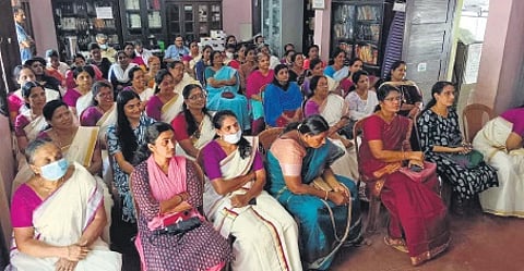 A meeting of women members at the library