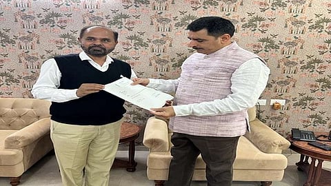 Congress MLA C J Chavda submitted his resignation to Speaker Shankar Chaudhary.