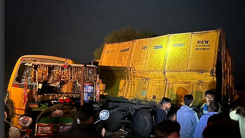 Several others were also injured in the bus- tractor crash that happened in Bagalkot.