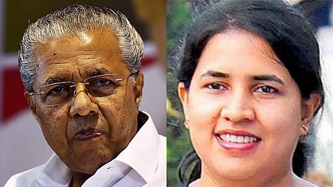 Kerala CM Pinarayi Vijayan and his daughter Veena T.