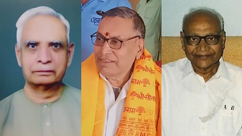 (From L to R) Thakur Prasad Verma, Triloki Nath Pandey and Deoki Nandan Agarwal, who represented Ram Lalla as ‘next friend’ during litigation.