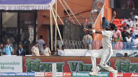 India's Jasprit Bumrah during the third day of first test match between India and England.
