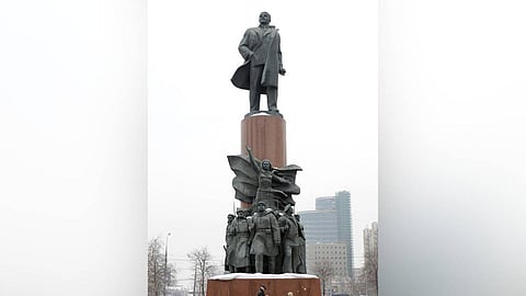 A statue of Soviet leader Vladimir Lenin in Moscow.