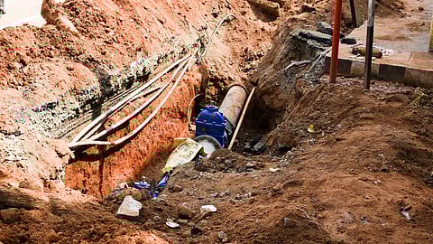 Thennur road in Tiruchy which was recently blacktopped, has been dug up for water supply pipline work