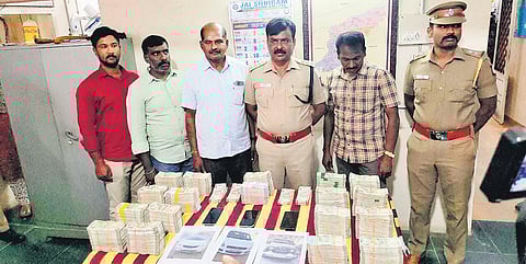 Tiruppur police arrested five persons for posing as ED officials and conducting a fake raid at a businessman’s office, on Monday