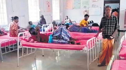 32 people were shifted to the Tiruppur Medical College Hospital from an illegal de-addiction center in Dharapuram