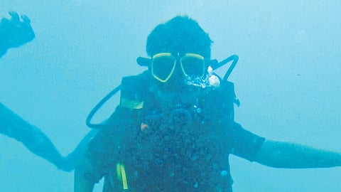 Dheeraj underwent extensive training, involving learning of swimming, finswimming and survival skills.