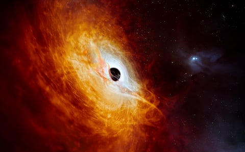 The image reflects the bright core of a distant galaxy that is powered by a supermassive black hole. Representational photo.