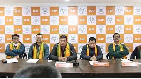 Senior Congress MLA and former union Minister Ninong Ering and Wanglin Lowangdong, and NPP's Mutchu Mithi and Gokar Basar joined the saffron party during a function at its headquarters in Arunachal Pradesh.